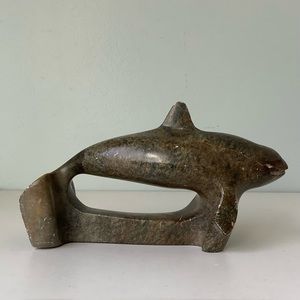 Vintage minimalist mcm Canadian artist stone whale